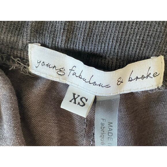 YOUNG FABULOUS AND BROKE Women's Joggers Zip Cargo Pockets Gray XS - Picture 6 of 7